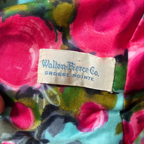 Vtg 60s Walton Pierce Co. Grosse Pointe Rose Dress - Picture 2 of 13